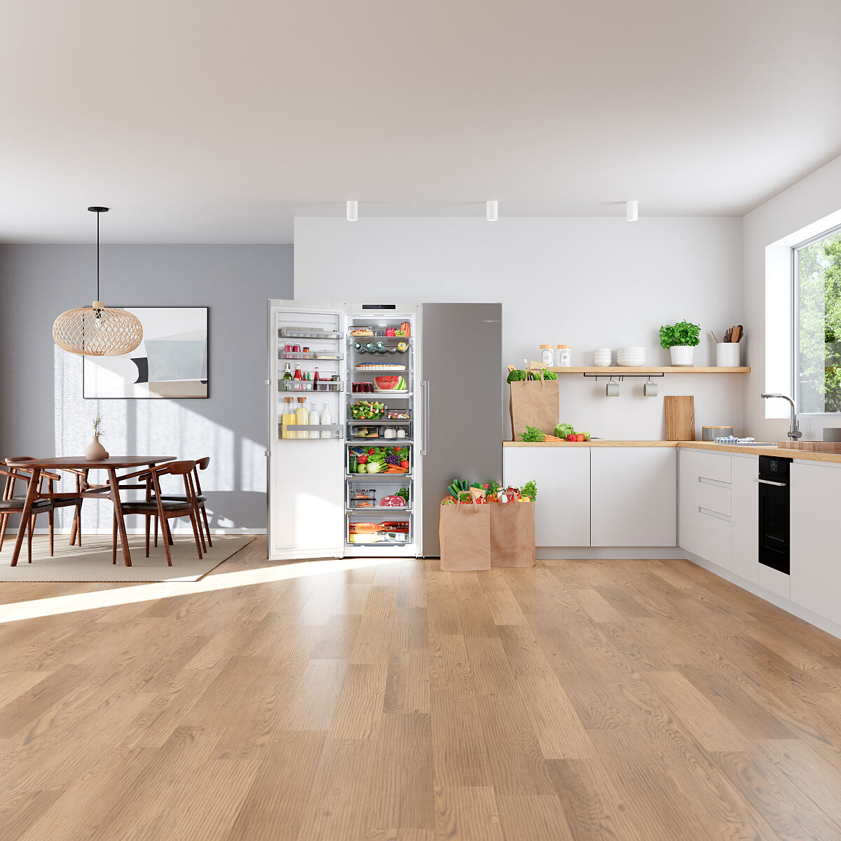 Frische, Volumen, Flexibilität: Bosch bringt eine komplett neue Generation von freistehenden Kühl- und Gefrierschränken auf den Markt