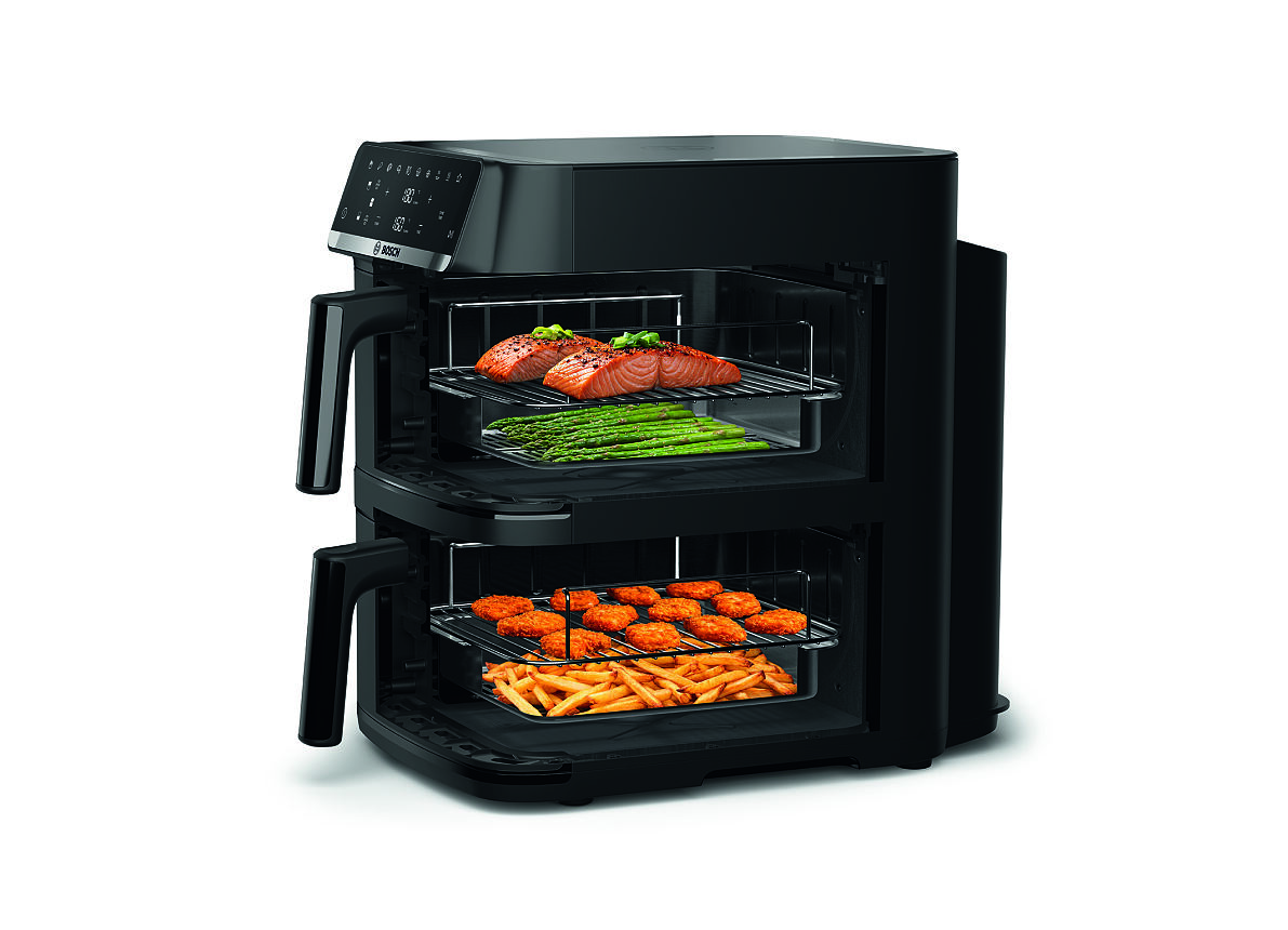 Frittierspaß hoch zwei: Der neue Air Fryer Serie 6 Double Stack bietet mit zwei Schubladen extra viel Platz