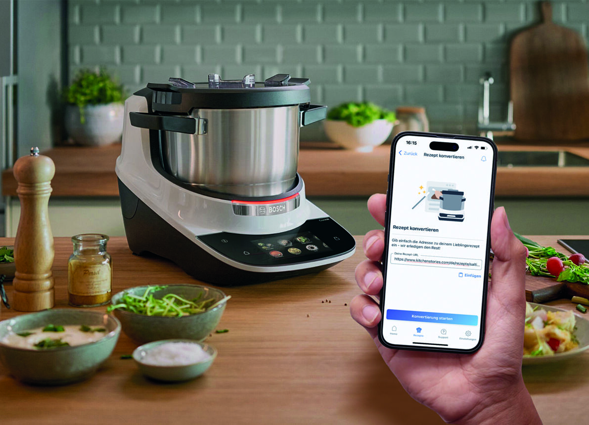 Millionen Rezepte. Nur einen Klick entfernt. Bosch Cookit revolutioniert das Kochen mit innovativem AI Recipe Converter